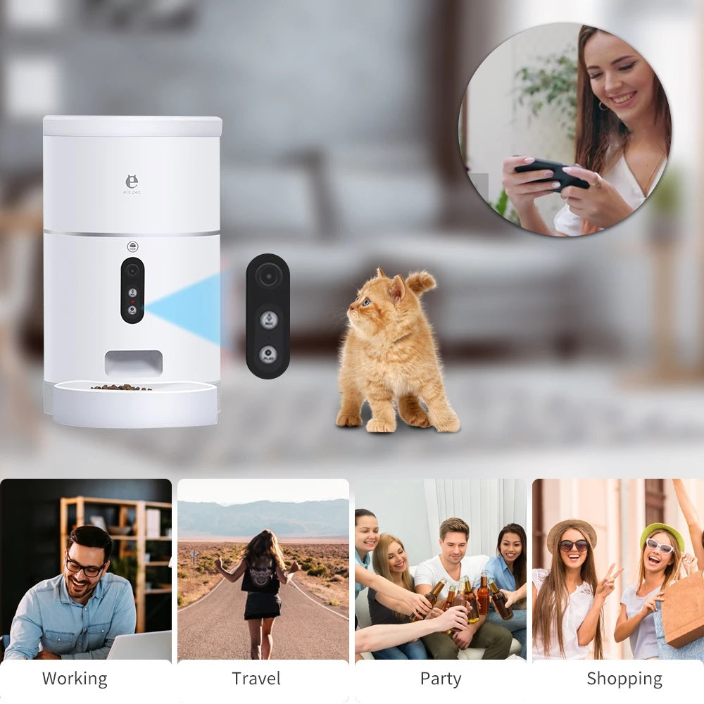 Pet Food Dispenser Bowl with Camera